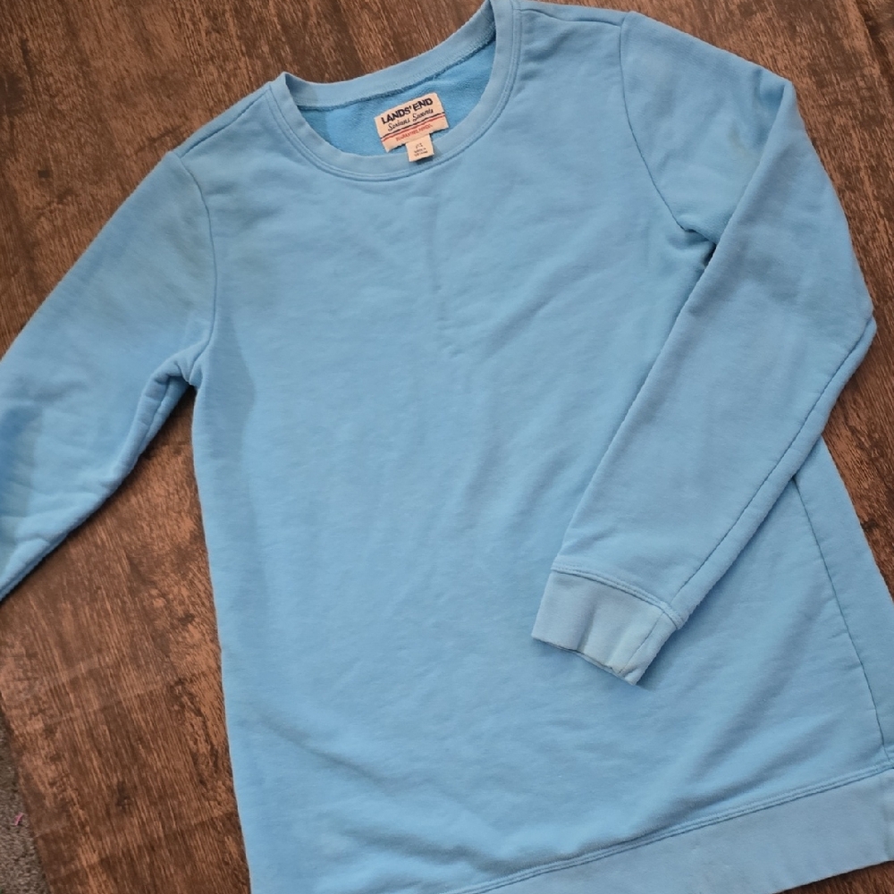 LAND'S END Serious Sweats‎ Women's Blue Sweatshirt Sz XS
